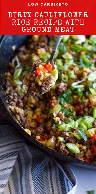 Dirty Cauliflower Rice Recipe with Ground Meat