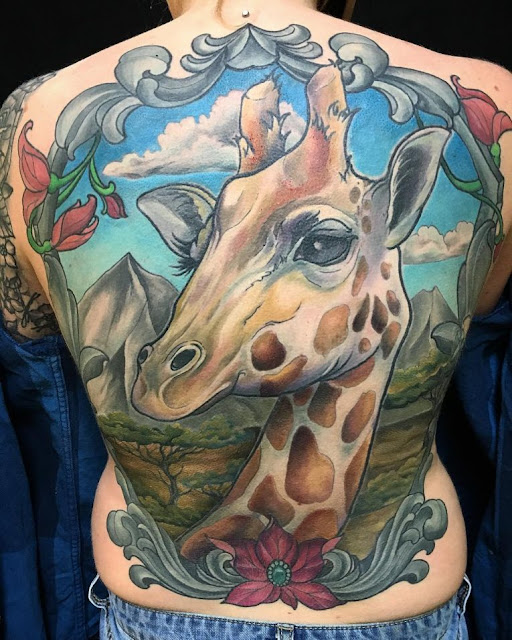 tatuagens incríveis de girafas