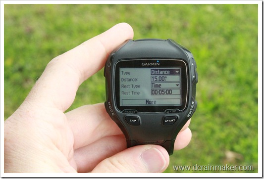 Garmin FR910XT Interval Creation Garmin FR910XT Interval Creation