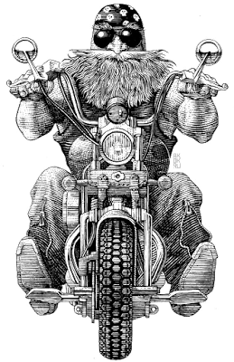 Vintage label with bearded man in a helmet on grunge background for t-shirt print, poster, emblem. Vector illustration. Interest