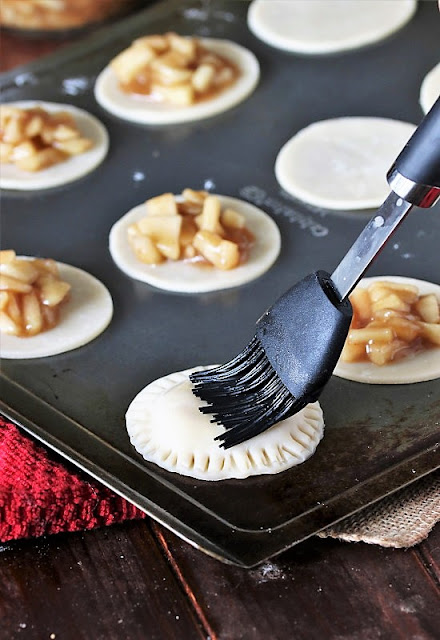 Brushing Apple Pie Cookies with Egg Wash Image