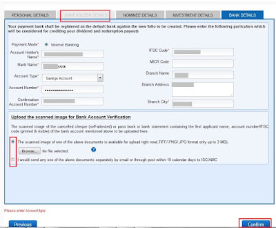 Tata Mutual Fund - Bank Details