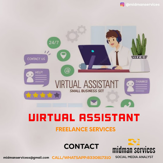Freelance Virtual assistant Service data entry from india