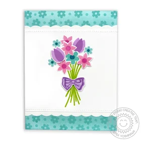 Sunny Studio Stamps: Friends & Family Flower Bouquet Card by Mendi Yoshikawa