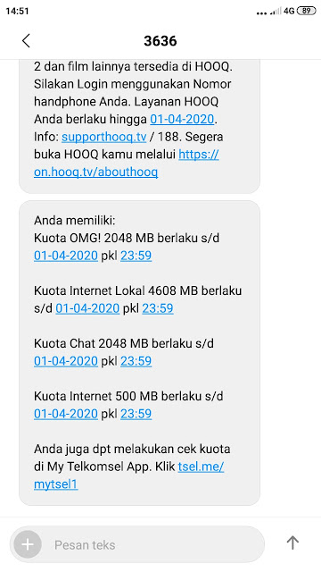 cek sisa kuota internet telkomsel