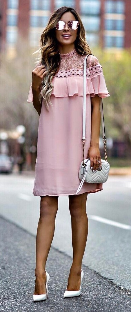 perfect summer outfit: dress + bag + heels