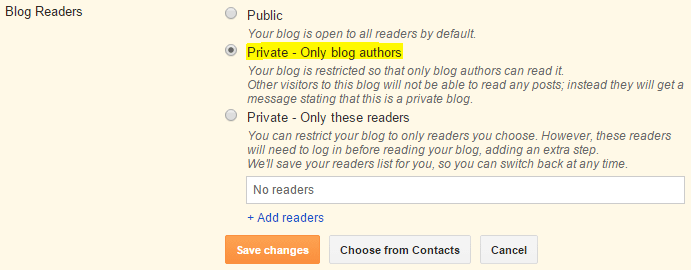 How to Make Blogger Site Private