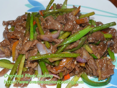 Beef with Garlic Stem Stirfry Recipe