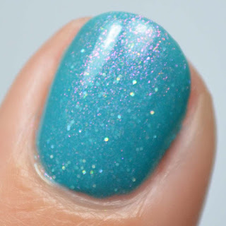 teal crelly shimmer nail polish