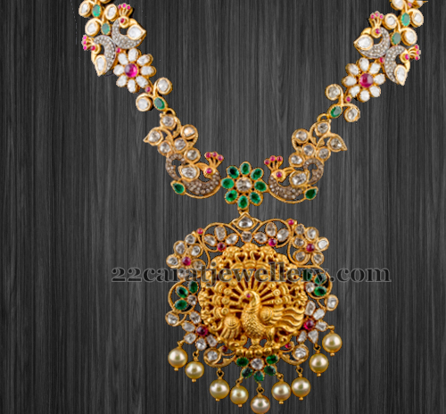 Parrot and Peacock Kundan Set