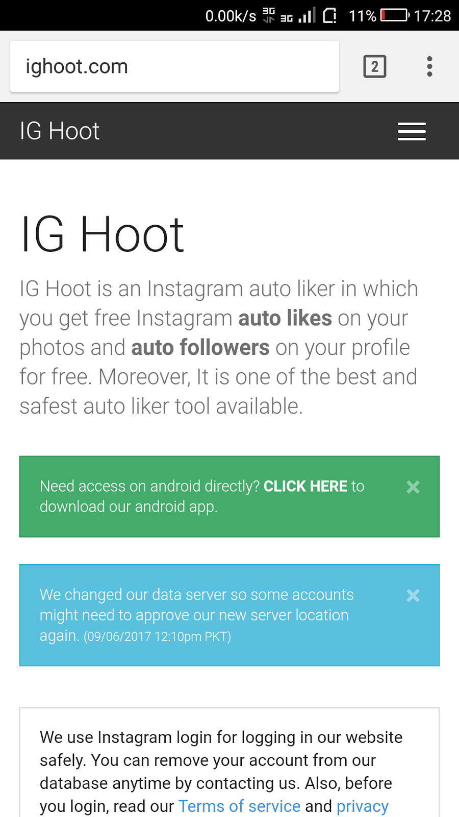then sign in with your username and password the are two feature that you can use that is auto liker and get followers you can choose both of them - ighoot instagram auto follower