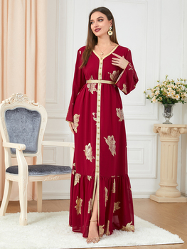 Party Dresses Abayas For Women Dubai 2022 Printed Long Sleeve V-Neck Button Tape Trim Belted Kaftan Split Hem Clothes For Women New-online-buy-Sell-best-Price-Fashion-ladies-girls-Brand-High Quality-AliexpressForSaleServices #PartyDress #AbayasDress #WomenDress #DubaiDress #PrintedDress #LongDress #ButtonDress #BeltedDress #Dress #NewDress #buy-Dress #FashionDress #ladiesDress #girlsDress #BrandDress