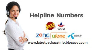 Helpline Number and Email for Zong, Jazz, Ufone, Warid, Telenor