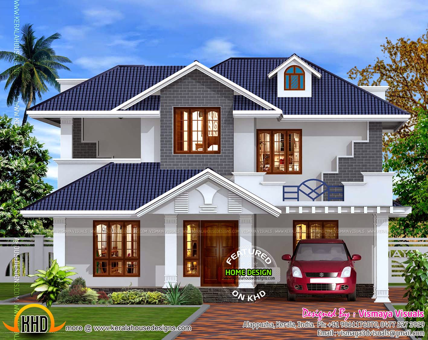  Kerala  style  villa exterior Kerala  home  design  and floor 