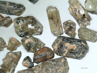 brown hypersthene crystal from Inawashiro Lake in Fukushima Pref., Japan. 