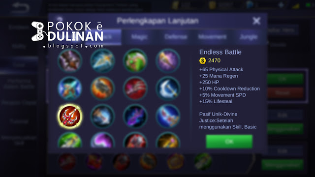 Ruby memiliki Lifesteal kenceng item Endless battle