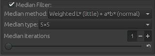 Median Filter options for the noise reduction of the  RawTherapee for High ISO RAW images.