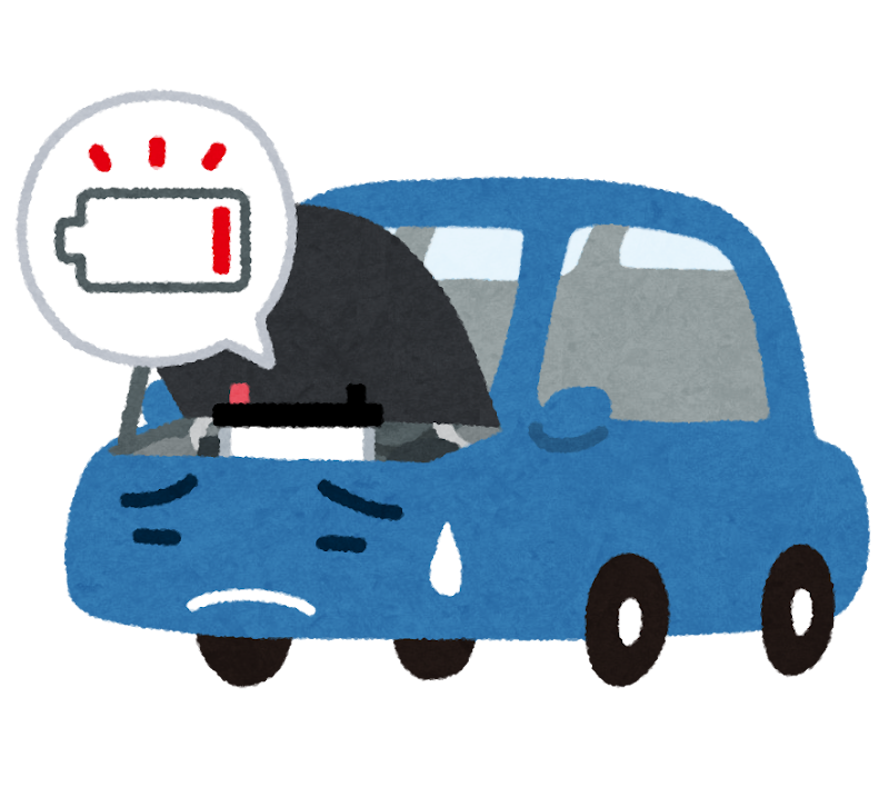 バッテリーが上がった車のイラスト かわいいフリー素材集 いらすとや