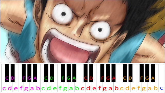 Kaze wo Sagashite (One Piece OP 12) Piano / Keyboard Easy Letter Notes for Beginners