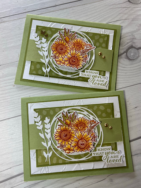 Sunflowers Greeting card using Stampin' Up! Jar of Flowers Stamp Set