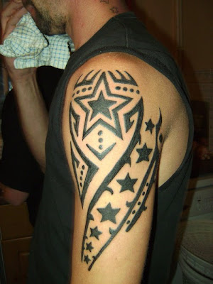 Label: Best Black Star Tribal Tattoo