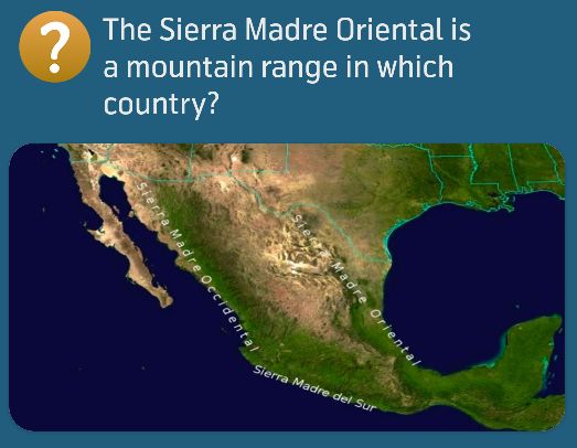 The Sierra Madre Oriental is a mountain range in which country?