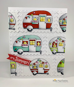 Cozy Campers Card by August Guest Designer Kara Pogreba | Cozy Campers Stamp Set by Newton's Nook Designs #newtonsnook #handmade 