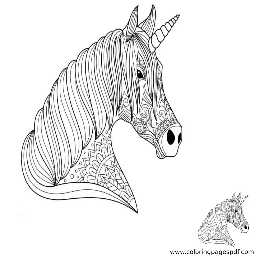 Coloring Page Of A Basic Unicorn Mandala