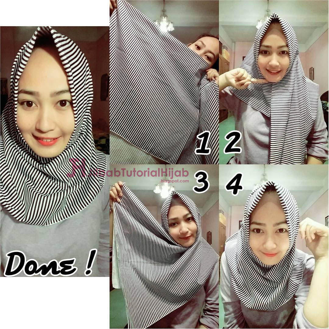 Tutorial Hijab Indonesia Segi Empat Bentuk Pita Tutorial Hijab Indonesia Paling