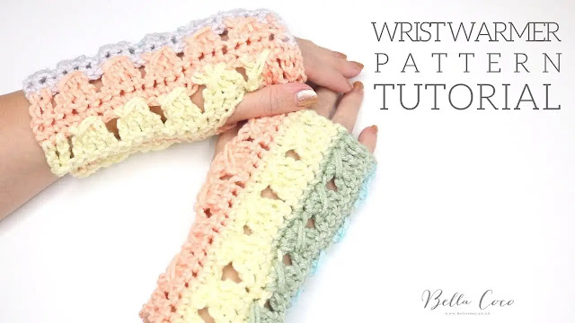 Hermoso Calienta Muñecas o Mitones Tejido a Crochet