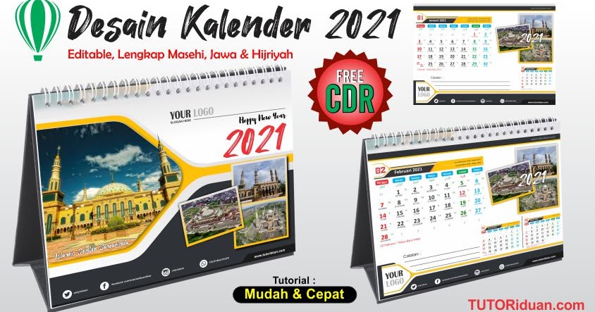 Desain Kalender Duduk 2022 dengan CorelDraw Free CDR 