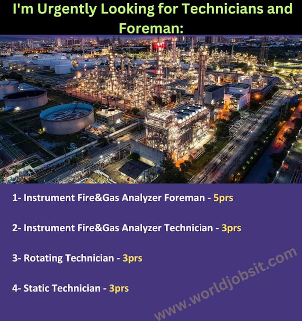 I'm Urgently Looking for Technicians and Foreman: