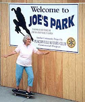 Joes Skateboard Park Requires Protective Gear Lady!