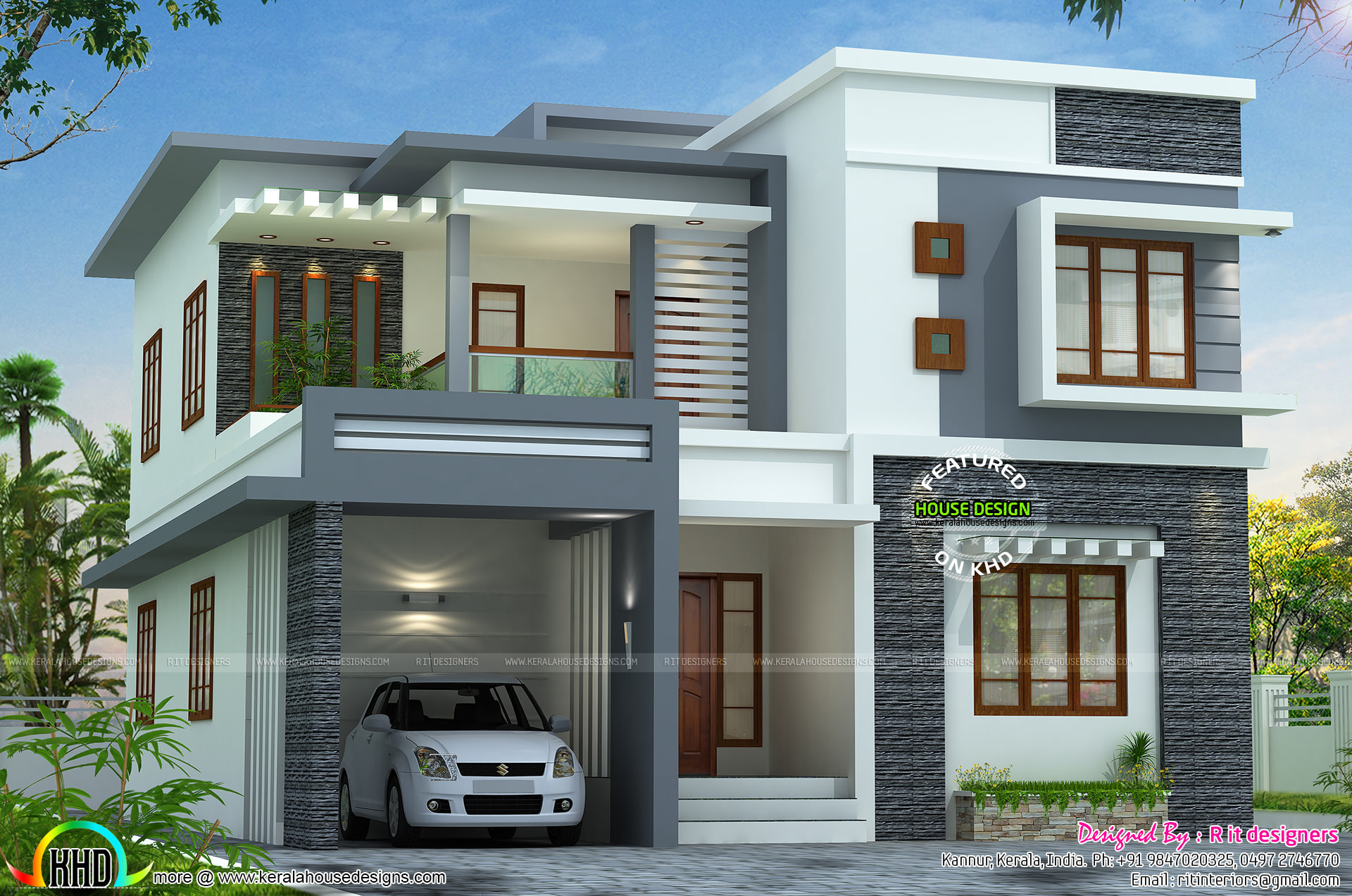 2767 sq ft flat roof style home Kerala home design 