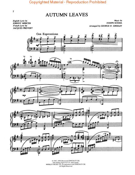 Autumn Leaves Sheet Music1