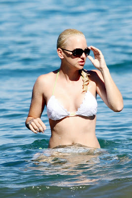 Anna Farris in a white bikini