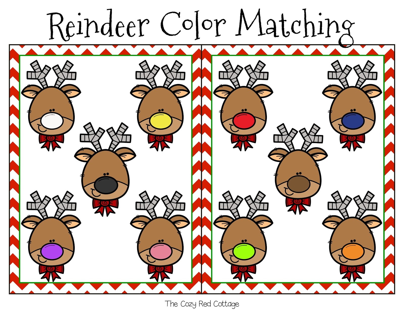 The Cozy Red Cottage: Reindeer Color Matching Game