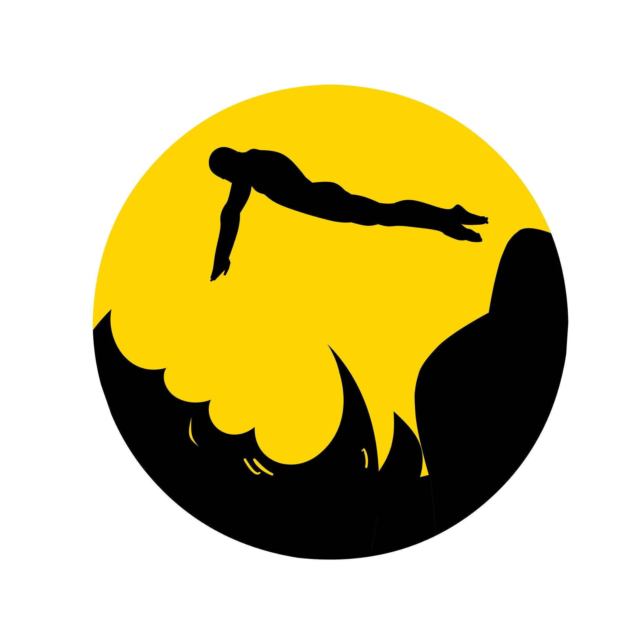 Swimming diving icon design