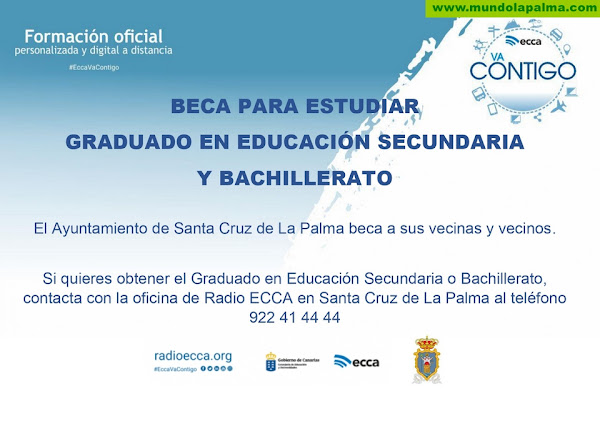 Santa Cruz de La Palma beca a la población que quiera cursar Educación Secundaria y Bachillerato a través de Radio ECCA