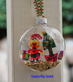 christmas bauble ornament from kids' art