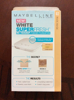 Maybelline NO TOUCHUP Powder Foundation - White Superfresh  Paper Box - Back