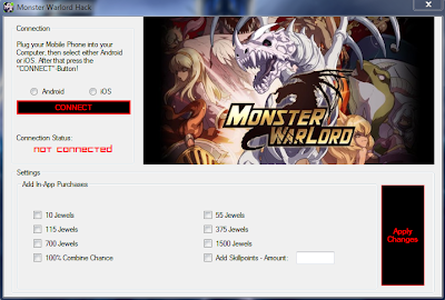 monster warlord cheat hack free download jewels iphone android gold level apk