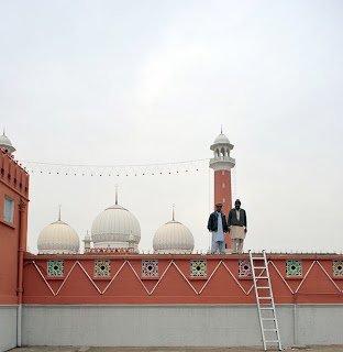 decoration on mosque on 14 august