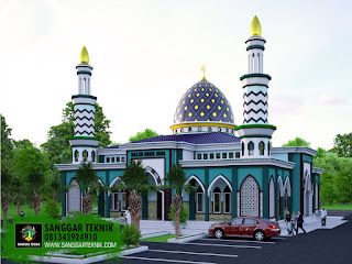  DESAIN  MASJID  MINIMALIS 20x20 1 LANTAI SANGGAR  TEKNIK 