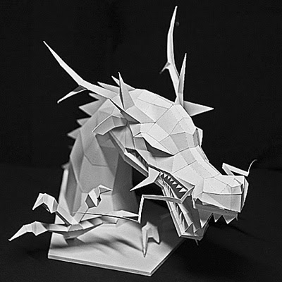 White dragon head figure