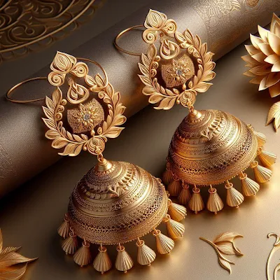 traditional gold jhumka design