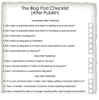 The Blog Post Checklist: After You Publish Your Post