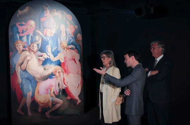 Princess Caroline of Monaco opened the exhibition Pasolini in Chiaroscuro at Villa Sauber. Princess Charlene