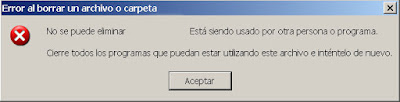 No se puede eliminar el archivo