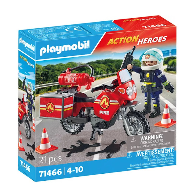Pompier à moto Playmobil Action Heroes 71466.